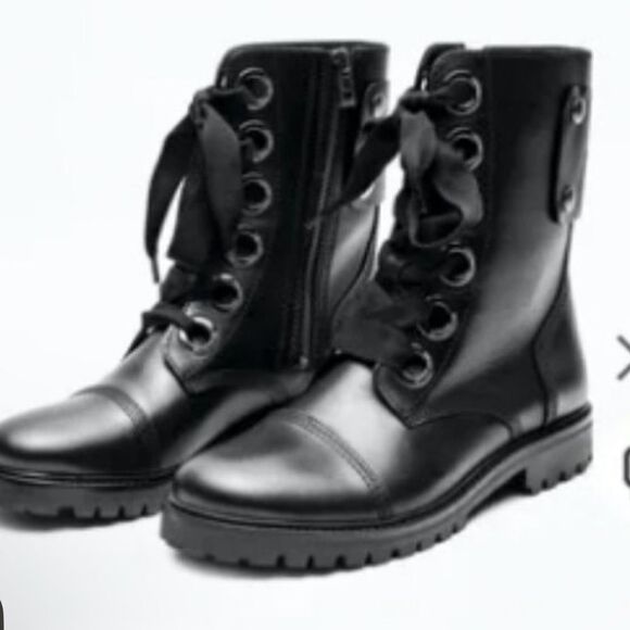 Zadig & Voltaire Joe Lug Sole Leather Combat Boot NIB 37 - Picture 5 of 14